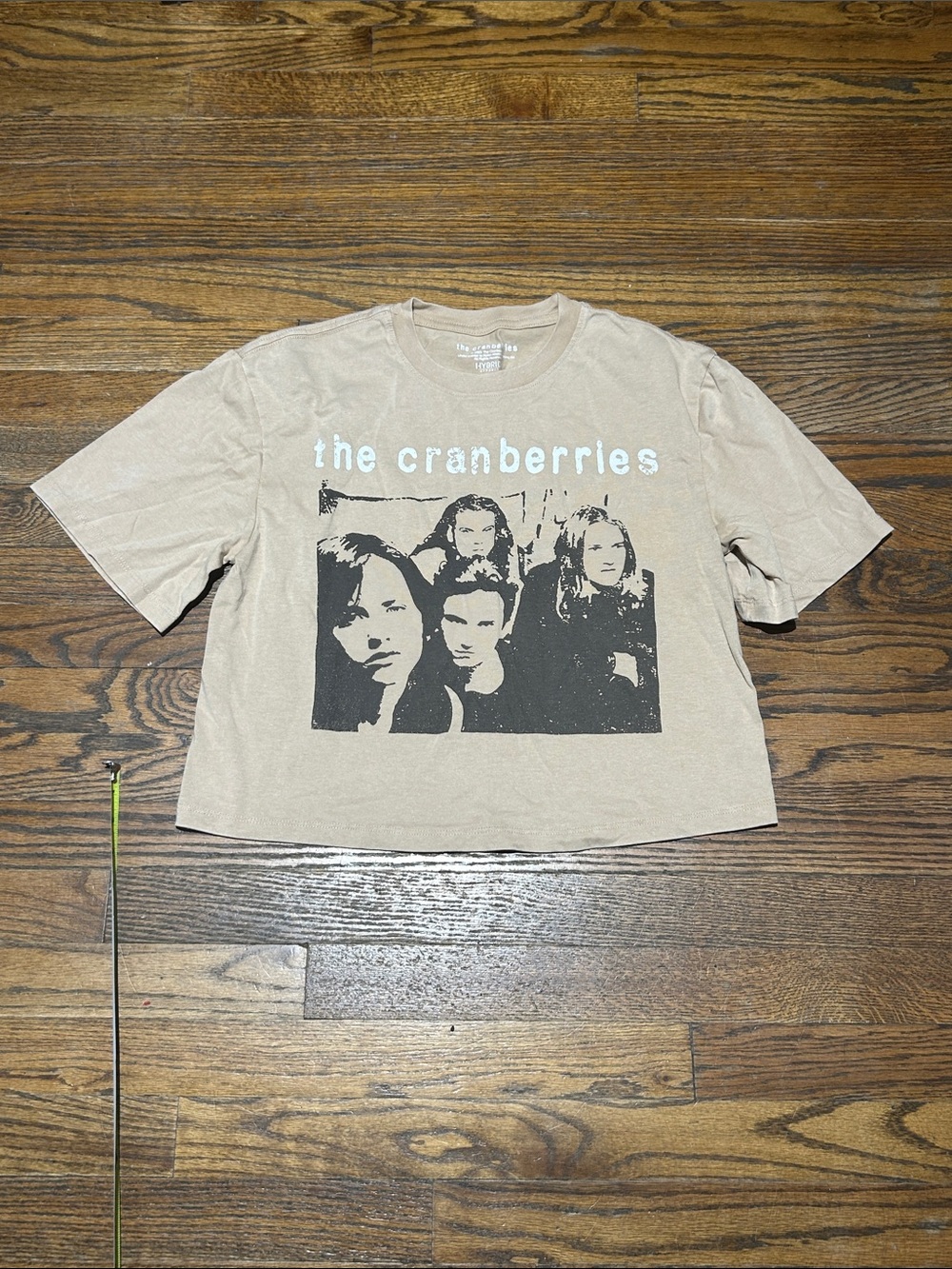 Beige Cranberries Graphic Crop Tee - Women's Casual Top
